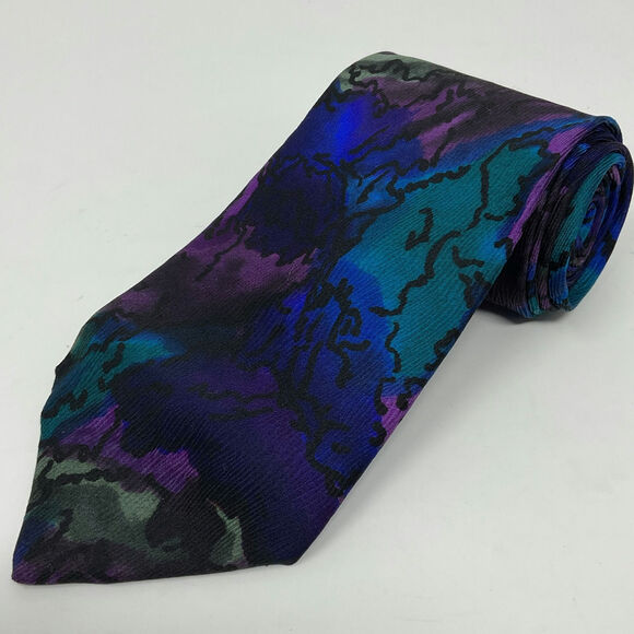 1993 J. Garcia 100% Silk Necktie Art in Neckwear Vintage First Edition Abstract - Picture 1 of 6